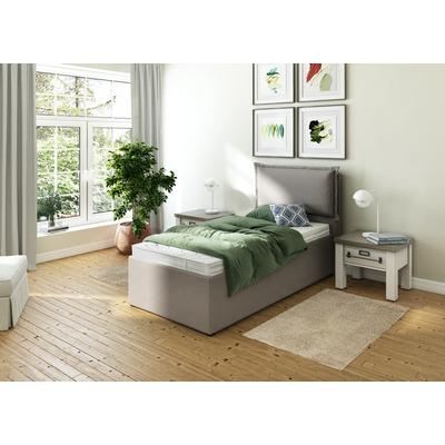 Polsterbett MAINTAL "Lyara", grau (hellgrau), B:107cm L:215cm, Struktur fein (100% Polyester), Betten, wahlweise ohne Matratze oder mit 3 Matratzenarten zur Auswahl Image