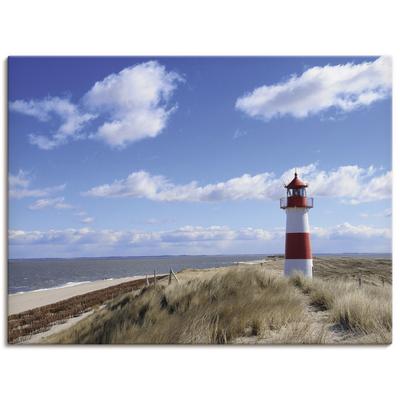 Leinwandbild ARTLAND "Leuchtturm Sylt", blau (farbe bild(er): blau3), B:80cm H:60cm T:1,8cm, Canvas, Leinwand, Bilder, auf Keilrahmen gespannt Image