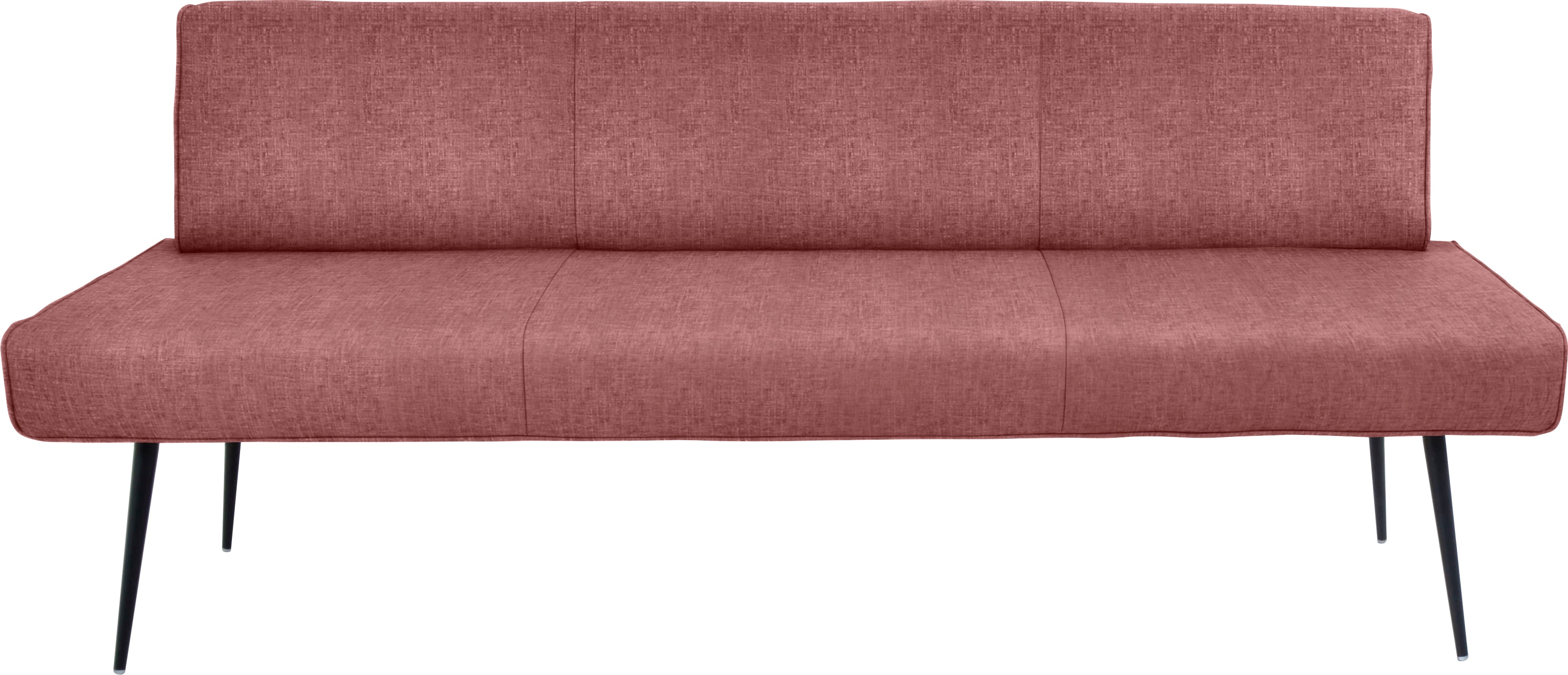 Polsterbank K+W KOMFORT & WOHNEN "Giacomo I", rot (coral, schwarz), B:200cm H:87cm T:62cm, Sitzbänke, Metallfüsse in schwarz, wahlweise in der Breite 200cm oder 177cm Image