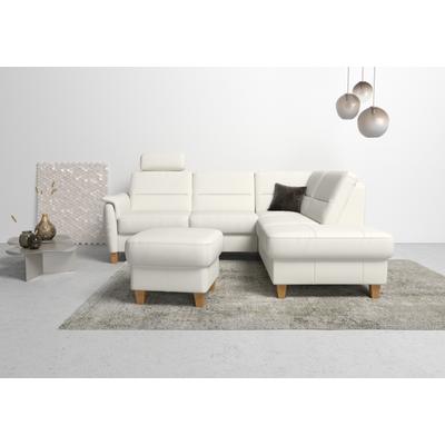 Ecksofa HOME AFFAIRE "Palmera L-Form", weiß (reinweiß), B:236cm H:89cm T:212cm, Luxus-Microfaser (100% Polyester), Struktur (100% Polyester), Luxus-Microfaser in Lederoptik (100% Polyester), Sofas, Federkern, wahlweise mit Bettfunktion und mit/ohne... Image