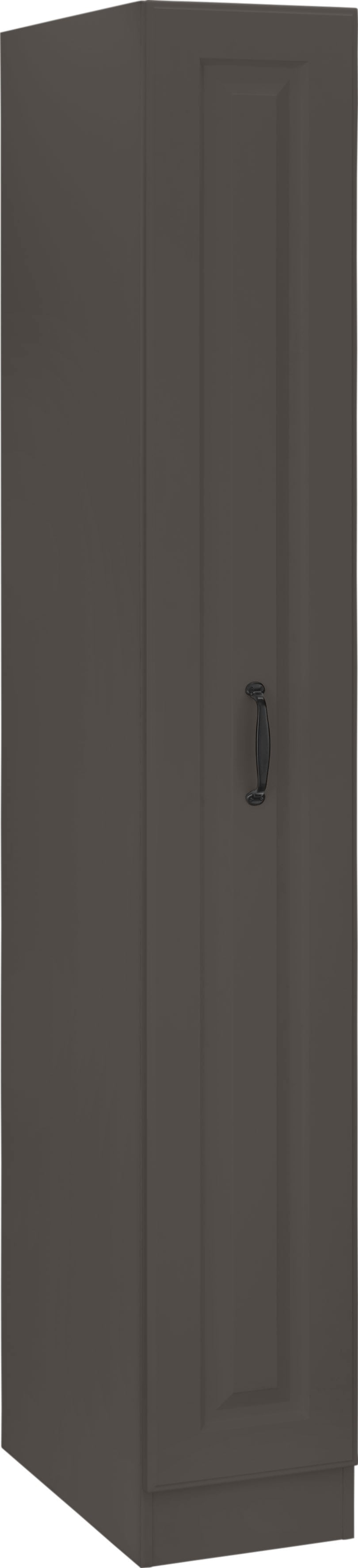 Apothekerschrank WIHO KÜCHEN "Erla", grau (front: kassette anthrazit, korpus: anthrazit), B:30cm H:200cm T:57cm, Schränke, Apothekerschrank, Auszug mit 4 Ablagefächern