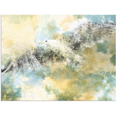 Wandbild ARTLAND "Verschwindende Möwe", grün (farbe bild(er): grün), B:80cm H:60cm, Bilder, als Alubild, Outdoorbild, Leinwandbild in verschied. Größen Image