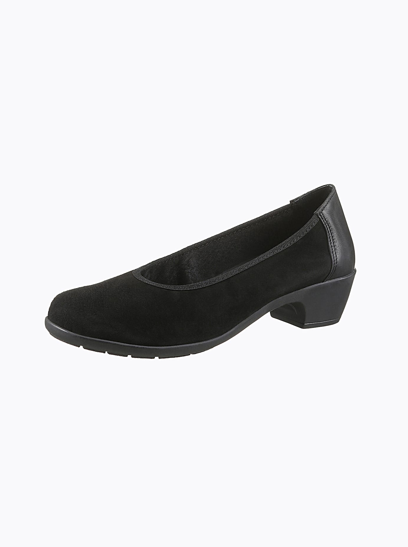 Pumps CASUAL LOOKS, Damen, Gr. 38, schwarz, Glattleder, Nubukleder, Rindsleder, Schuhe Pumps