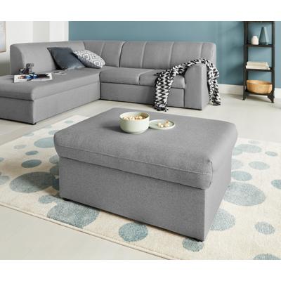 Hocker DOMO COLLECTION "Topper", grau (hellgrau), B:93cm H:40cm T:69cm, Hocker, Polsterhocker, mit Wellenunterfederung, auf Kunststoffgleitern Image