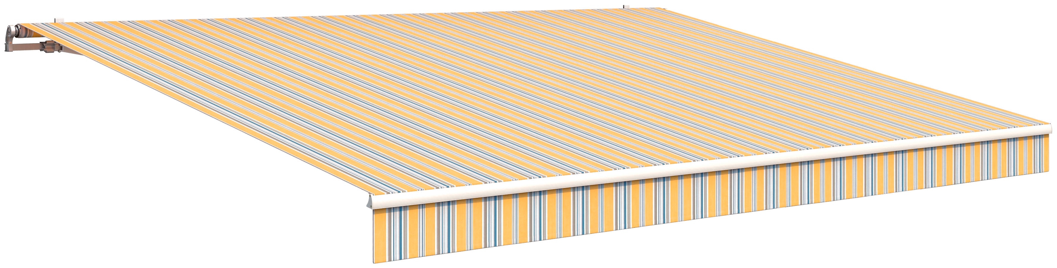 Gelenkarmmarkise WISMAR Gr. 10, bunt (grau, blau, gelb), B:600cm, Polyacryl, Markisen, B: 600 cm, in versch. Ausfällen und Dessins Image