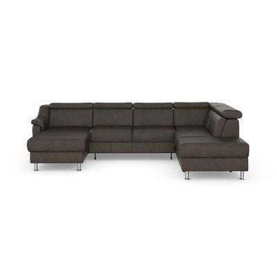 Wohnlandschaft SIT & MORE "Freetown U-Form", braun, B:315cm H:84cm T:216cm, Sofas, Kopfteilverstellung und Federkern, wahlweise mit Bettfunktion Image