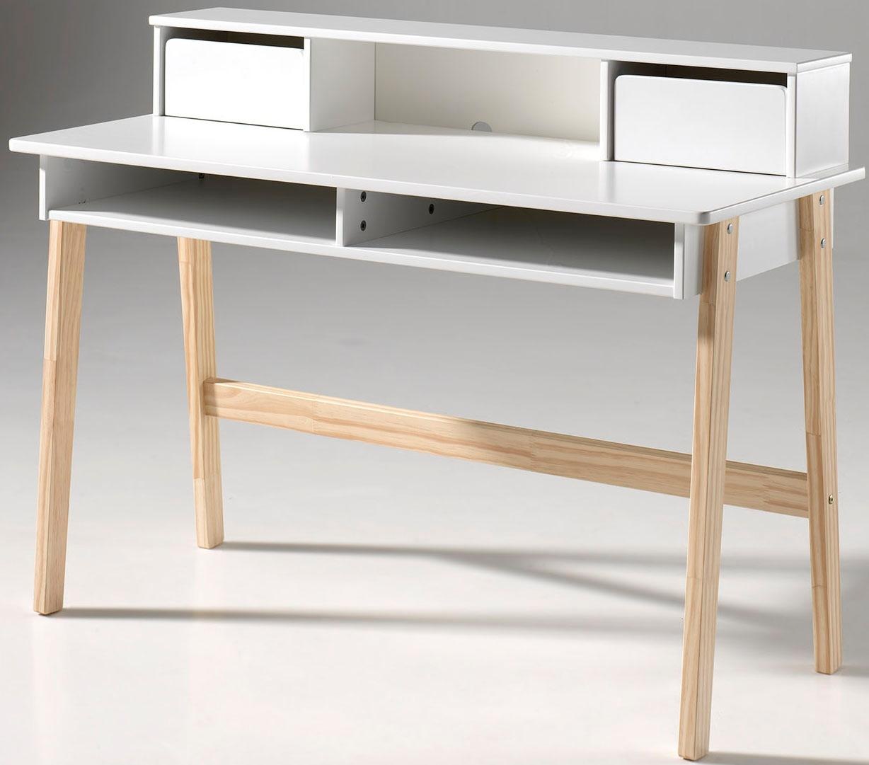 Kinderschreibtisch VIPACK "Kiddy", weiß (weiß, natur), B:120cm H:87cm T:60cm, Tische, Kinderschreibtisch, Jugendschreibtisch, Schreibtisch