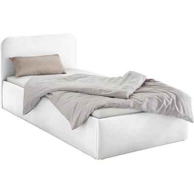 Polsterbett, weiß, B:130cm L:210cm, Bezug Bett: wahlweise Microfaser (100% Polyester), Strukturstoff (77% Polyester, 23% Viskose) oder Kunstleder, Bonnell-Federkernmatratze: Mischgewebe (51% Polyprophlen, 39% Polyester, 10% Baumwolle),... Image