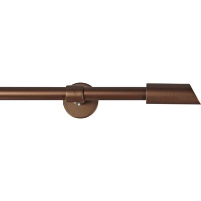 Gardinenstange GARESA "ZYLI", braun (bronzefarben), L:390cm Ø:16mm, Metall, Holzwerkstoff, Gardinenstangen, Vorhanggarnitur, verlängerbar, Knopf abgeschrägt, ohne Ringe Image