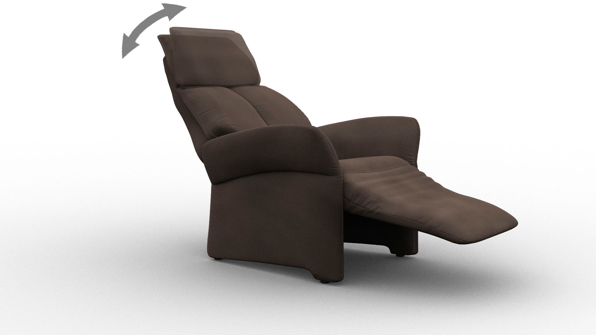Relaxsessel ALINA "Savin", braun (dunkelbraun xbo 4), B:84cm H:114cm T:88cm, Struktur fein XBO (100% Polyester), Sessel, in Größe M, Liegefläche 180cm, verstellbar, optional mit Aufstehhilfe Image