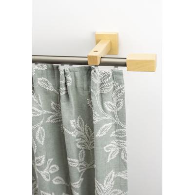 Gardinenschiene GARESA "Cubus, Quader Innenlauf", beige (natur, chromfarben), L:420cm, Gardinenstangen, Innenlauf-Vorhanggarnitur, verlängerbar, Holz-Aluminium Image