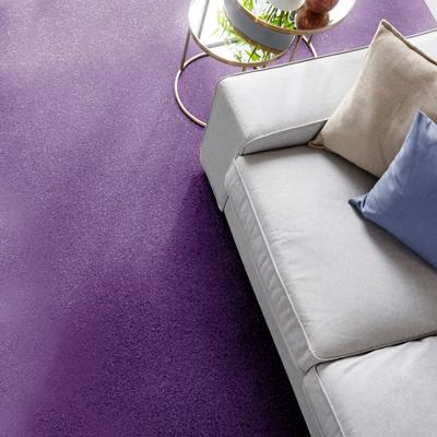 Teppichboden ANDIAMO "Kira, Velours, Made in Belgium", lila, B:400cm H:8mm L:1500cm, Kunstfaser, Teppiche, Uni Farben, Breite 400 cm, strapazierfähig, pflegeleicht, Wohnzimmer Image
