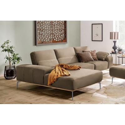 Ecksofa W.SCHILLIG "run, Designsofa mit tollem Sitzkomfort, bequem, L-Form", beige (stone z73), B:319cm H:88cm T:178cm, Longlife Xtra-Leder Z73: Naturwalkleder der Luxusklasse aus den erlesensten Rohhäuten. Hautstärke 1, 1 u2013 1, 3 mm, ROHLEDER... Image