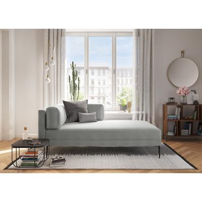 Recamiere ANDAS "Bihult", grau (hellgrau), B:210cm H:89cm T:104cm, Samtoptik (100% Polyester), Struktur fein (100% Polyester), Samtcord (92% Polyester, 8% Polyamid), Sofas, Armlehne links oder rechts bestellbar Image