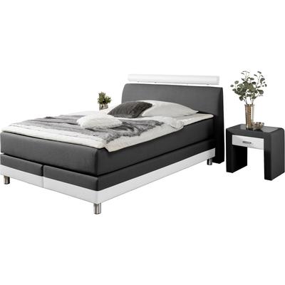 Boxspringbett INOSIGN, schwarz (schwarz, weiß), B:152cm L:217cm, Komplettbetten, in H2, H3 oder H4 erhältlich Image
