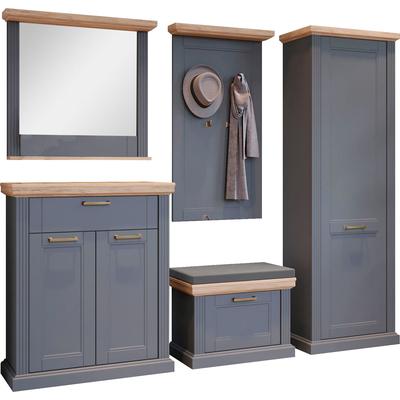 Garderoben-Set HOME AFFAIRE "Tara", grau (graphit matt, pacific walnut), B:216cm H:193cm T:38cm, MDF, Spanplatte, Kastenmöbel-Sets, UV-Lack auf Wasserbasis Image