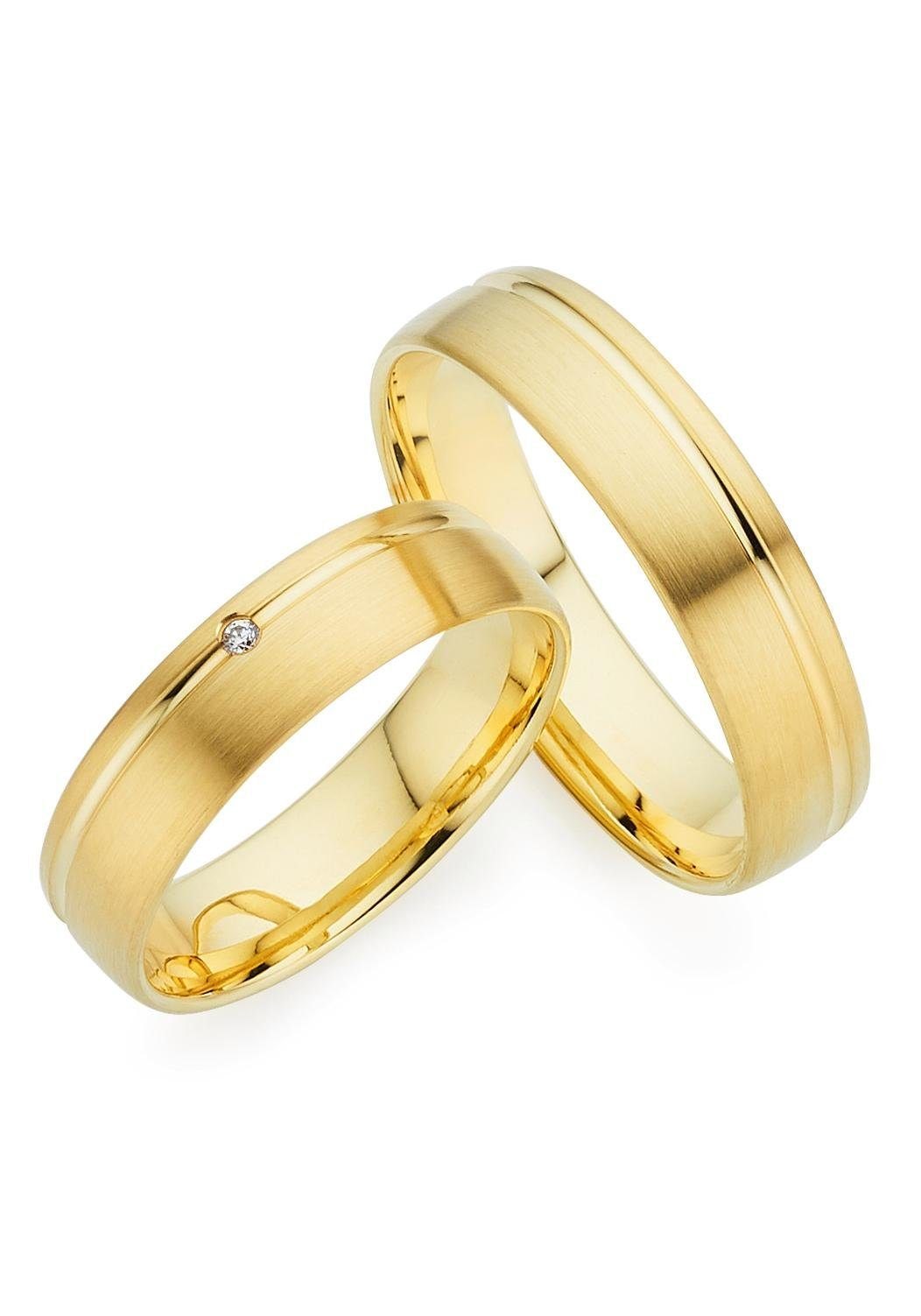 Trauring PHÖNIX "Schmuck Geschenk Gold 333 Trauring Ehering LIEBE versch. Varianten" Gr. 62, gold (gelbgoldfarben), Fingerringe, 62, ohne Brillant, Gelbgold 333, 5mm, Made in Germany, wahlweise mit oder ohne Brillant Image