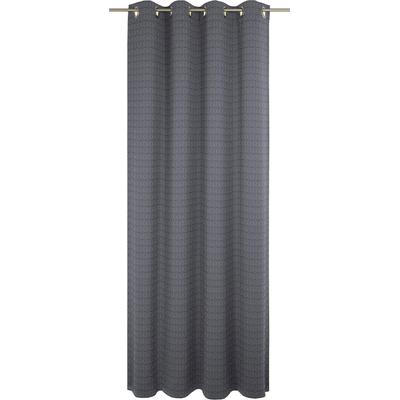 Vorhang ADAM "Graphic Ventus Light" Gr. 1, blau (indigo), B:145cm H:145cm, Jacquard, Baumwolle (Bio-Baumwolle), Gardinen, aus 100% Bio-Baumwolle, Ösen (1 St) Image