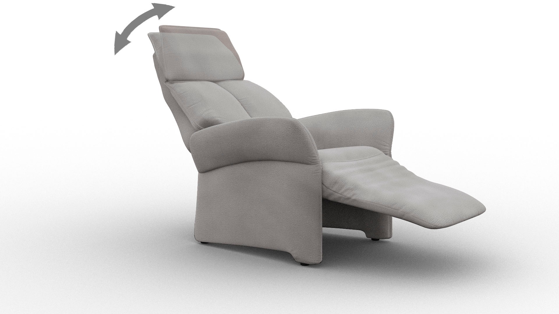 Relaxsessel ALINA "Savin", grau (mittelgrau xbo 19), B:84cm H:114cm T:90cm, Struktur fein XBO (100% Polyester), Sessel, Relaxsessel, in Größe L, Liegefläche 185cm, verstellbar, optional mit Aufstehhilfe