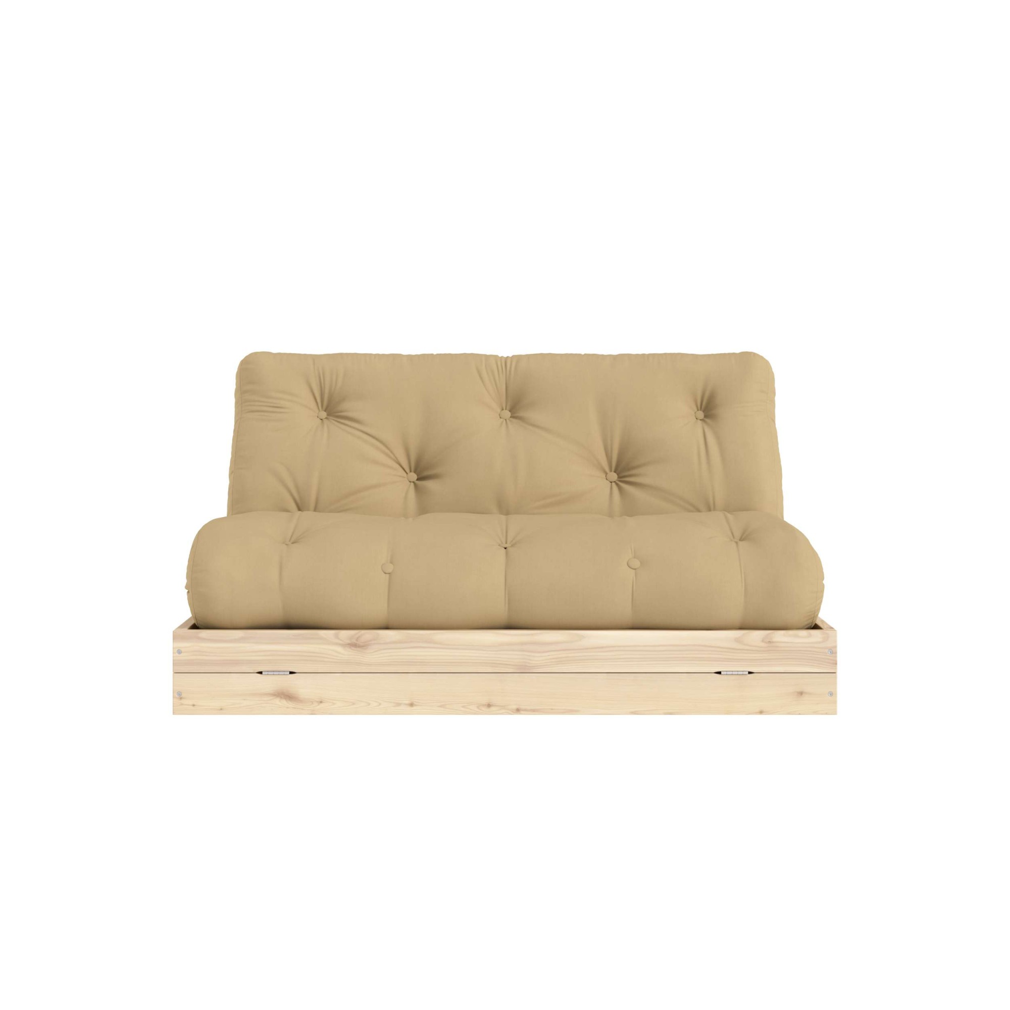 Schlafsofa KARUP DESIGN "Flip Sofabed, Made in Europe, mehrere Farben, vielseitig einsetzbar", gelb (wheat beige), B:145cm H:83cm T:98,5cm, Bezug: 80% Baumwolle, 20% Polyester, Sofas, Schlafsofa, inkl. handgefertigte Futonmatratze,...
