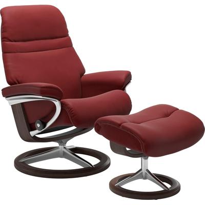 Relaxsessel STRESSLESS "Sunrise", rot (cherry paloma), B:79cm H:103cm T:73cm, Leder BATICK: BATICK ist ein leicht korrigiertes, durchgefärbtes und genarbtes Möbelleder, bei dem die meisten Unebenheiten und Spuren in der Regel entfernt wurden., Leder... Image