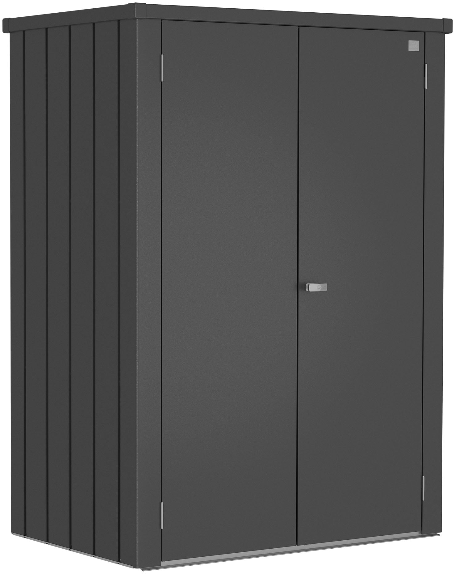 Mehrzweckschrank BIOHORT "Romeo Gr. L high, verschiedene Farben", grau (dunkelgrau, metallic), B:132cm H:181cm T:87cm, Stahl, Schränke, 132x87x181 cm, der ideale Terrassenschrank aus Metall Image
