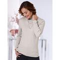 Strickpullover CLASSIC "Pullover", Damen, Gr. 44, grau (hellgrau, meliert), 50% Viskose, 28% Polyester, 22% Polyamid, unifarben, Langarm, Pullover