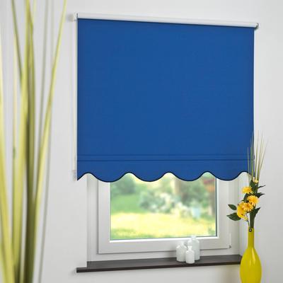 Seitenzugrollo LIEDECO Gr. 13, blau, B:182cm H:180cm, Polyester, Rollos, Volantrollo - Volant Klassik, Fixmaß Image