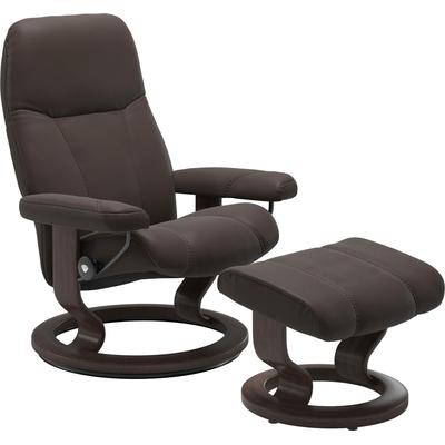 Relaxsessel STRESSLESS "Consul", braun (braun batick), B:85cm H:100cm T:77cm, Leder BATICK: BATICK ist ein leicht korrigiertes, durchgefärbtes und genarbtes Möbelleder, bei dem die meisten Unebenheiten und Spuren in der Regel entfernt wurden., Leder... Image