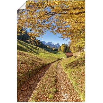 Wandbild ARTLAND "Herbst in Bayern", gelb (farbe bild(er): gelb), B:40cm H:60cm, Bilder, als Alubild, Outdoorbild, Leinwandbild, Wandaufkleber, versch. Größen Image