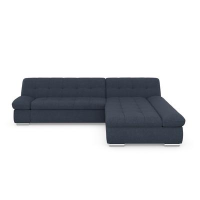Ecksofa DOMO COLLECTION "Mona L-Form", blau (blaugrau), B:297cm H:80cm T:173cm, Struktur fein 100% Polyester, Chenilleoptik 100% Polyester, SOFTLUX/Struktur fein 100% Polyester, Sofas, wahlweise mit Bettfunktion Image