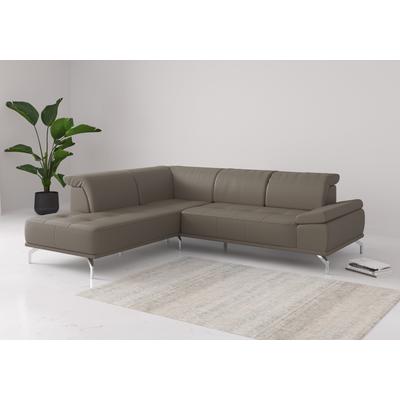 Ecksofa PLACES OF STYLE "Caluna", grau (delphine), B:274cm H:81cm T:235cm, Sofas, Inkl.Sitztiefenverstellung, wahlweise mit Kopf- und Armteilverstellung Image