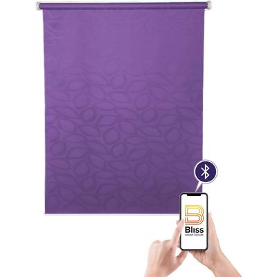 Elektrisches Rollo SUNLINES "Akkurollo Curves appgesteuert, blickdicht, Sunlines, weißer Fallstab", lila (violett), B:120cm H:220cm, Polyester, Metall, Kunststoff, Rollos, appgesteuert via Bluetooth Image