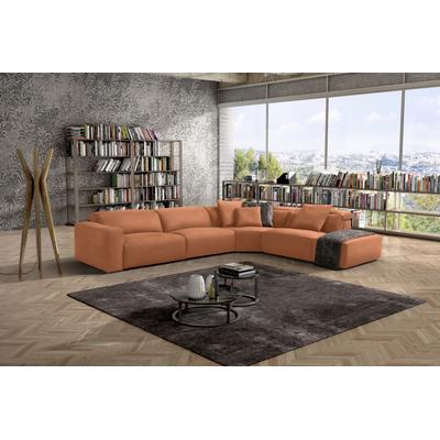 Ecksofa EGOITALIANO "Beverly, extravangantes Designsofa mit erstklassigem Sitzkomfort", braun (ziegelbraun), B:378cm H:95cm T:282cm, Leder CAREZZA (echtes Rindsleder) ist ein Naturleder, dass die ursprünglichen Eigenschaften der Haut nicht... Image