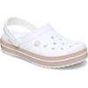 Clog CROCS "Crocband Clog", Damen, Gr. 38, rosa (weiß, rosa), sportlich, Schuhe, Sommerschuh, Schlappen, Hausschuh mit zweifarbiger Laufsohle