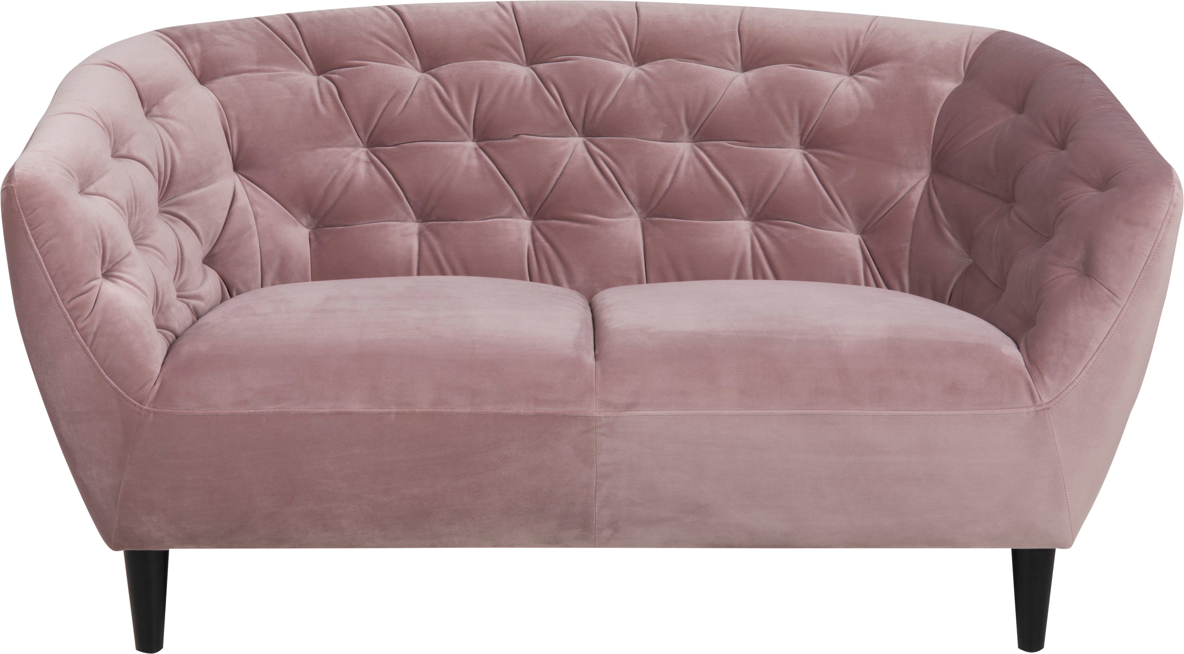 2-Sitzer ACTONA GROUP "Ria Sofa, Couch, Doppelsofa, Loveseat", rosa (rose), B:150cm H:78cm T:84cm, Sofas, Samtstoff, Massivholz-Beine, Taschenfederkern, Tufting, mit Armlehnen