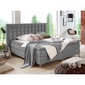 Boxspringbett "Anni", grau (dunkelgrau), B:160cm L:213cm, Bezug: Strukturstoff (100% Polyester), Bezug Matratzenspiegel: Jersey (100% Polyester), Bezug Topperspiegel: Jersey (100% Polyester), ATLANTIC HOME COLLECTION, Komplettbetten, Boxspringbett,...