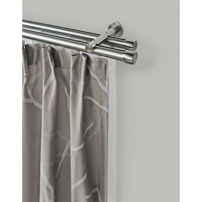 Gardinenstange GARESA "CHAPEAU", silber (edelstahlfarben), L:300cm Ø:20mm, Gardinenstangen, Vorhanggarnitur, mit Ringe und Haken, verlängerbar, edelstahl optik Image