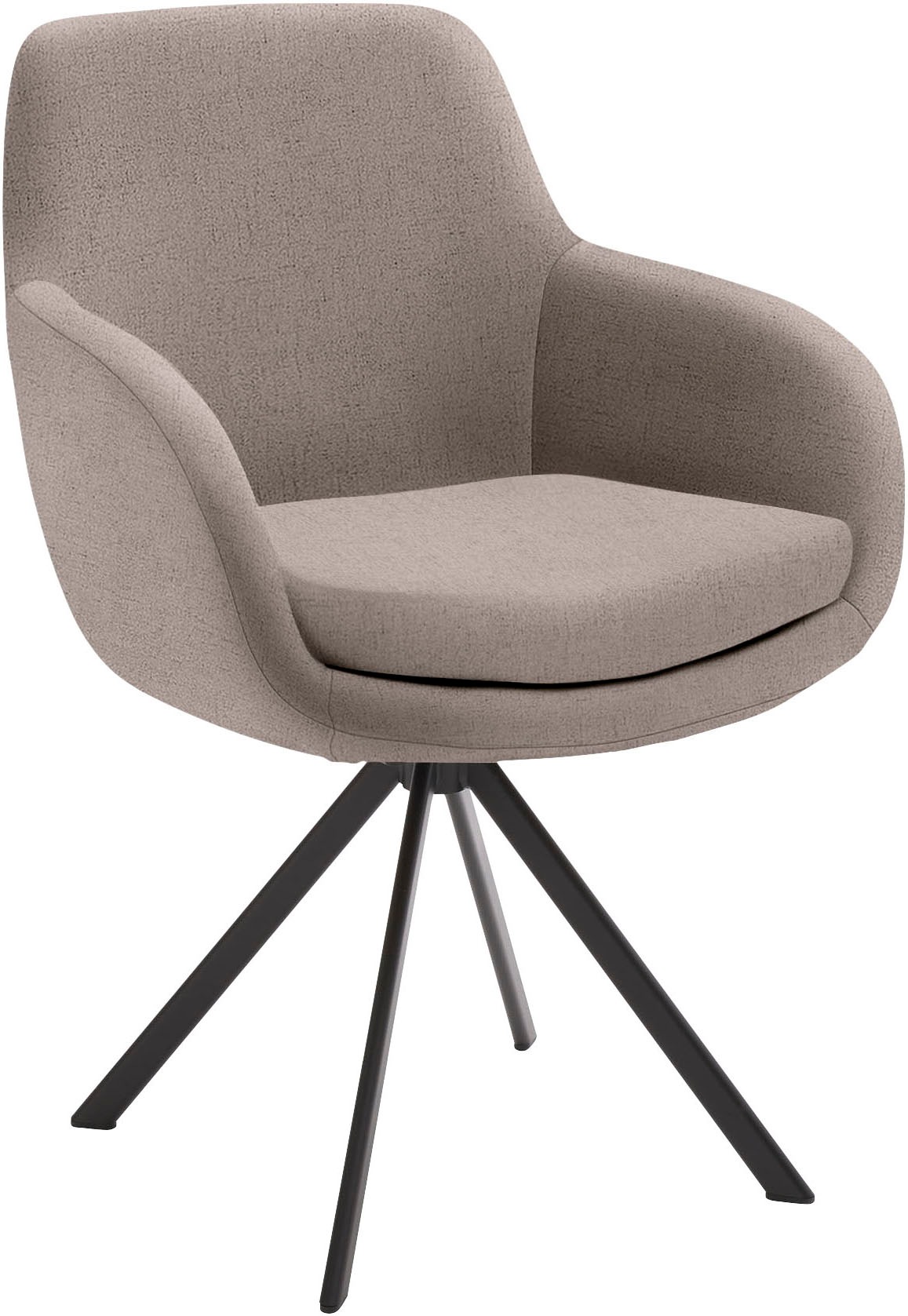 Esszimmerstuhl MUSTERRING "Tavia", grau (taupe, eisen schwarz), B:62cm H:86cm T:66cm, Stühle, Stativgestell Eisen schwarz, Drehfunktion optional, diverse Farben