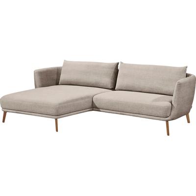 Ecksofa "Pearl - 5 Jahre Hersteller-Garantie, auch in Bouclé L-Form", beige (sand), B:270cm H:71cm T:160cm, 100% Polyester, SCHÖNER WOHNEN-KOLLEKTION, Sofas, Maße (B/H/T): 270/71/160 cm, Füße aus Massivholz Image