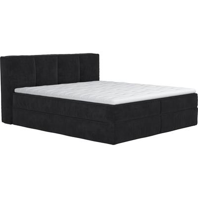 Boxspringbett HOME AFFAIRE "Milano", schwarz (charcoal), B:190cm L:230cm, 88% Polyester, 12% Polyamid, Komplettbetten, Boxbett inkl. Topper, 2 Matratzen, Härtegrade H2, H3 und H4 wählbar Image
