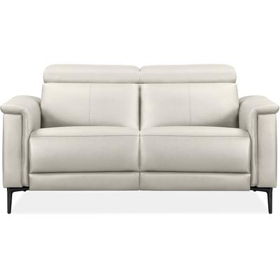 2-Sitzer HOME AFFAIRE "Lund", beige (creme), B:160cm H:97cm T:100cm, Echtleder 100% Echtleder, Kunstleder 100% Polyurethan, Sofas, manueller od. elektrischer Relaxfunktion und USB-A Image