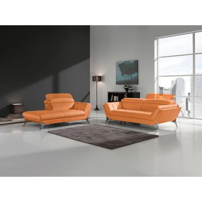 Polstergarnitur EGOITALIANO "Sueli", orange, B:180cm T:110cm, Leder u00bbBULLu00ab (echtes Rindsleder). Geschliffenes, pigmentiertes und behandeltes Rindsleder mit einer Dicke von 1, 3-1, 5 mm. Dieses Leder zeigt eine ziemlich weiche Hand mit einem... Image