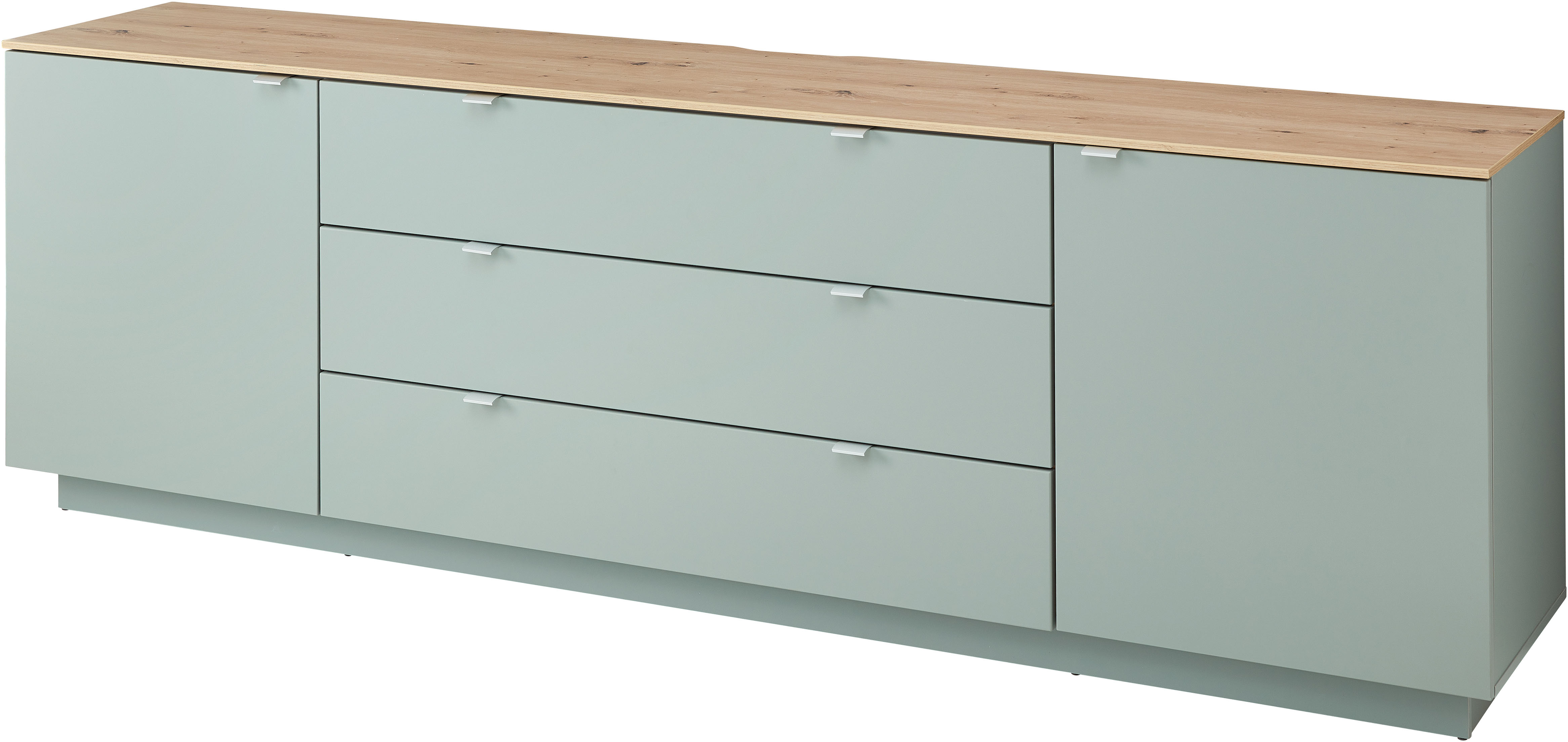 TV-Schrank INNOSTYLE "Core, TV Sideboard Stellmaß B/H/T 240x77x44 cm", grün, B:240cm H:77cm T:44cm, FSC-zertifizierter Holzwerkstoff, Schränke, TV Sideboard mit 2 Holztüren und 3 Schubkästen mit Doppelzarge