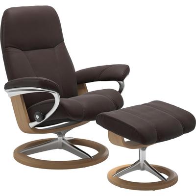 Relaxsessel STRESSLESS "Consul", braun (chocolate paloma), B:78cm H:97cm T:70cm, Leder BATICK: BATICK ist ein leicht korrigiertes, durchgefärbtes und genarbtes Möbelleder, bei dem die meisten Unebenheiten und Spuren in der Regel entfernt wurden.,... Image