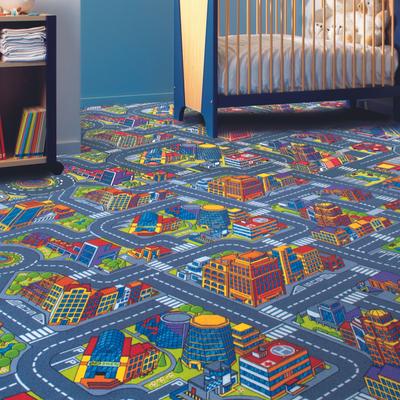 Teppichboden ANDIAMO "City, Schlinge, Made in Belgium", grau, B:400cm H:6,5mm L:400cm, Kunstfaser, Teppiche, Spielteppich, Straßenteppich, Breite 200 cm oder 400 cm, Kinderzimmer Image