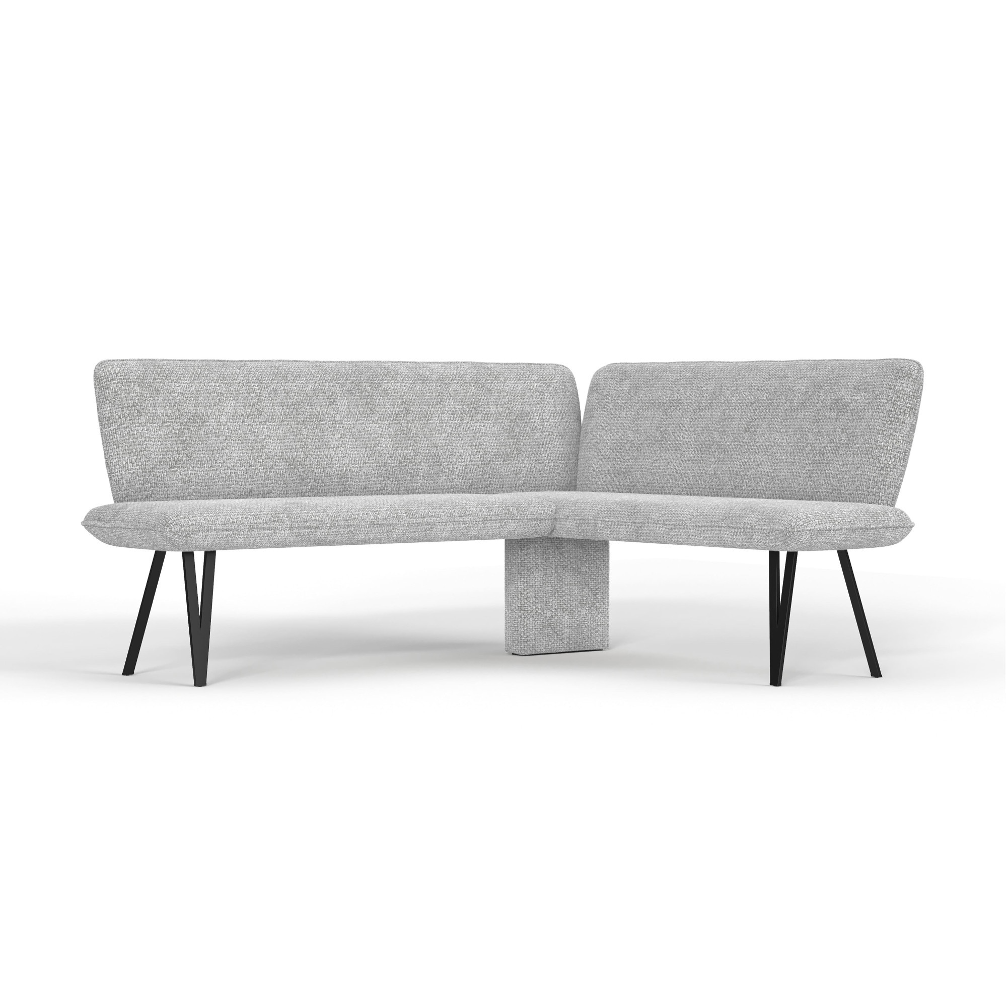Eckbank HOME AFFAIRE "Mily Küchenbank, Polsterbank, Esszimmerbank, 205x164 cm", grau (ghost grau, schwarz), B:205cm H:89cm T:164cm, Holzwerkstoff, Metall, Polyester, Sitzbänke, Moderne Bank und Farben, Sitzplatzanzahl: 5, Frei in Raum stellbar Image