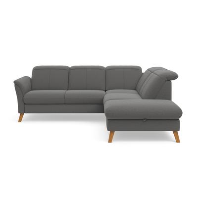 Ecksofa SIT & MORE "Romero L-Form", grau, B:250cm H:91cm T:220cm, 90% Polyester 10%Polyamid, Sofas, wahlweise mit oder ohne TV-Funktion, Bettfunktion, Bettkasten Image
