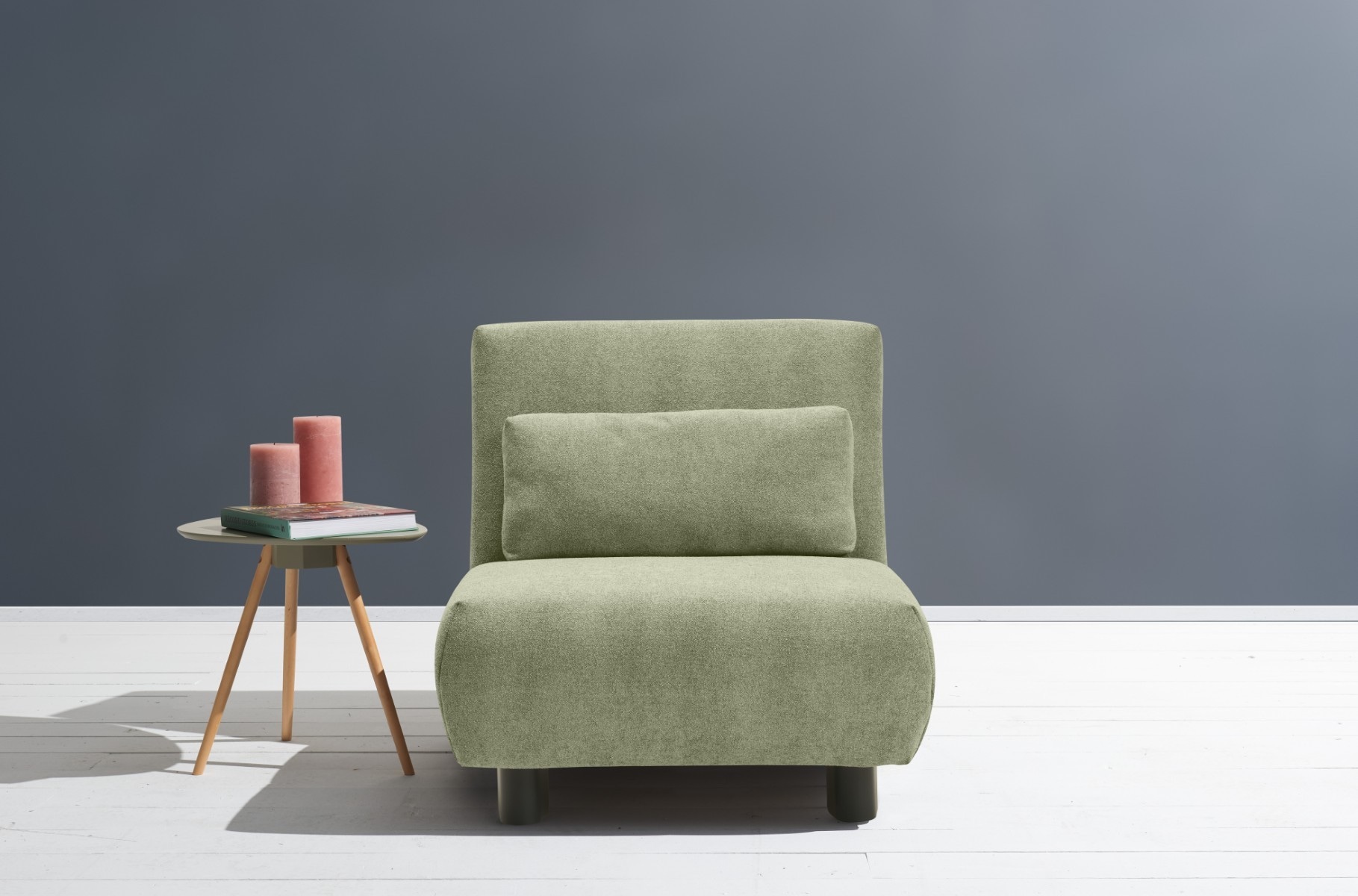 Schlafsofa ELL + ELL "Minou", grün (hellgrün), B:85cm, Sofas, Schlafsofa