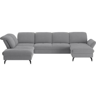 Wohnlandschaft SIT & MORE "Leandro U-Form", grau, B:363cm H:88cm T:242cm, 100% Polyester, Sofas, Wahlweise mit Bett-, Kopfteil - und Armlehnfunktion, sowie Bettkasten Image